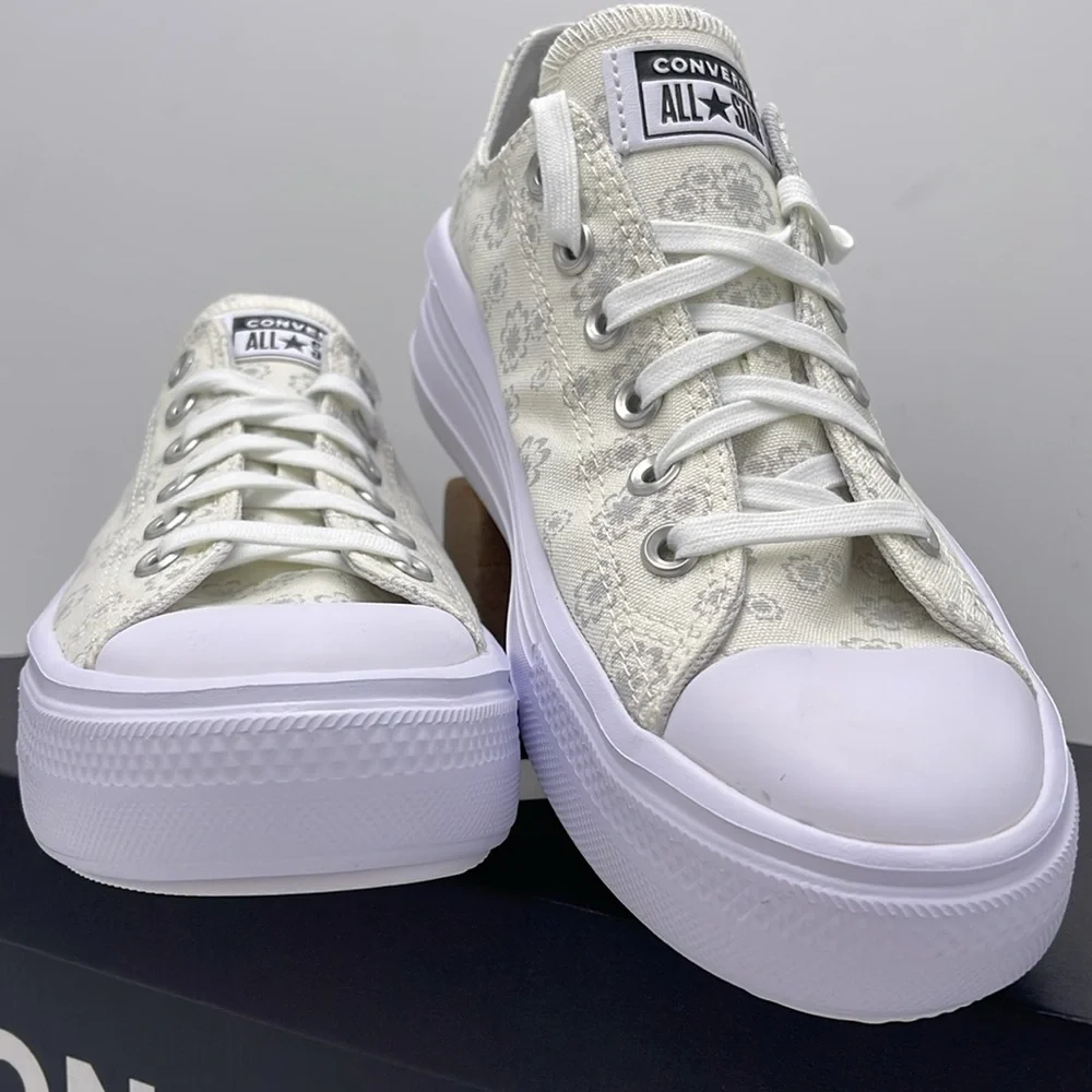 Converse WMNS White Sneakers Platform A00841C CTAS MOVE OX WHITE/MOUSE/WHITE